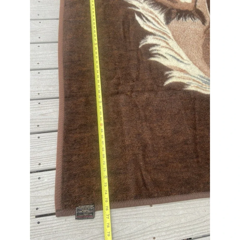 Vintage Biederlack Horse Throw Blanket West Germany Acrylic Ranch Decor